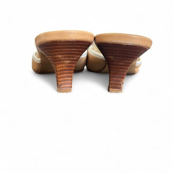 Vintage y2k made in italy Coach beige Bow Slides Mules sz. 7-7.5 - Picture 7 of 8